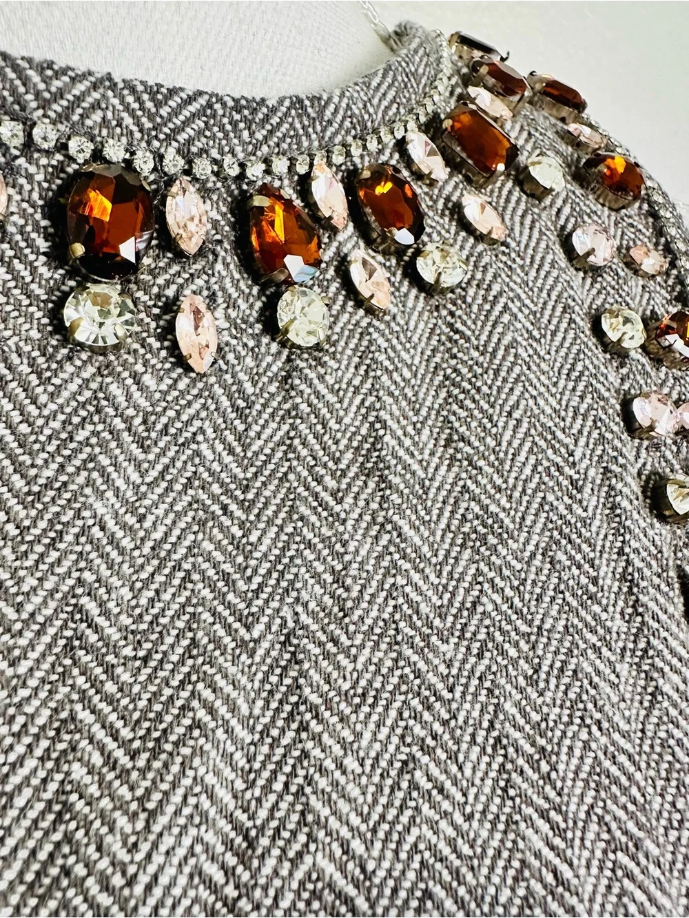 Free People Gray Bedazzled You’re A Gem Mini Dress Size Medium
